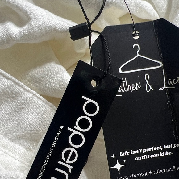 Papermoon White penny overall rompers sizes medium NWT - Picture 7 of 8